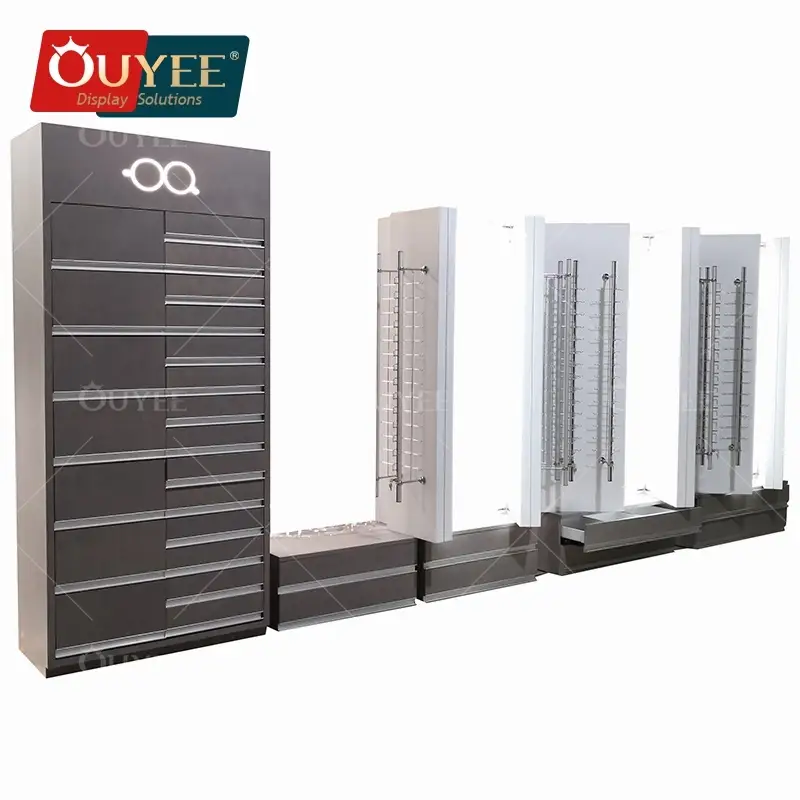 تصميم أرفف وطاولات وخزائن عرض مخصصة لمحلات البصريات 1