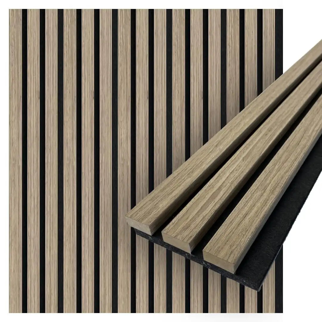 Wooden Acoustic Slat Wall Panels with LED Light by China Factory, Custom Size 1