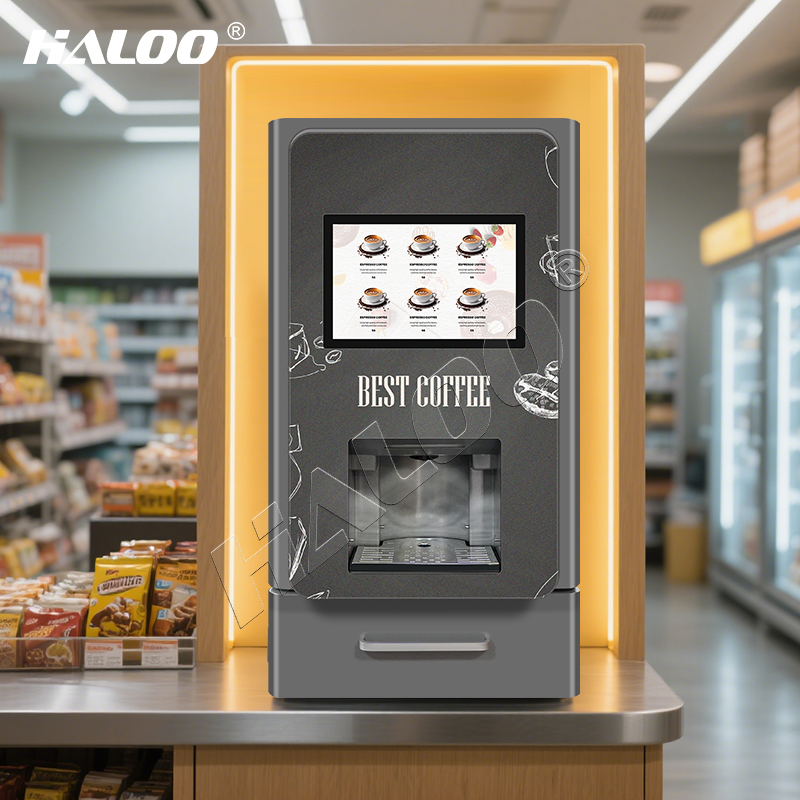 Haloo 10.1-inch capsule coffee with hot drink desktop vending machine portable business coffee machine 5