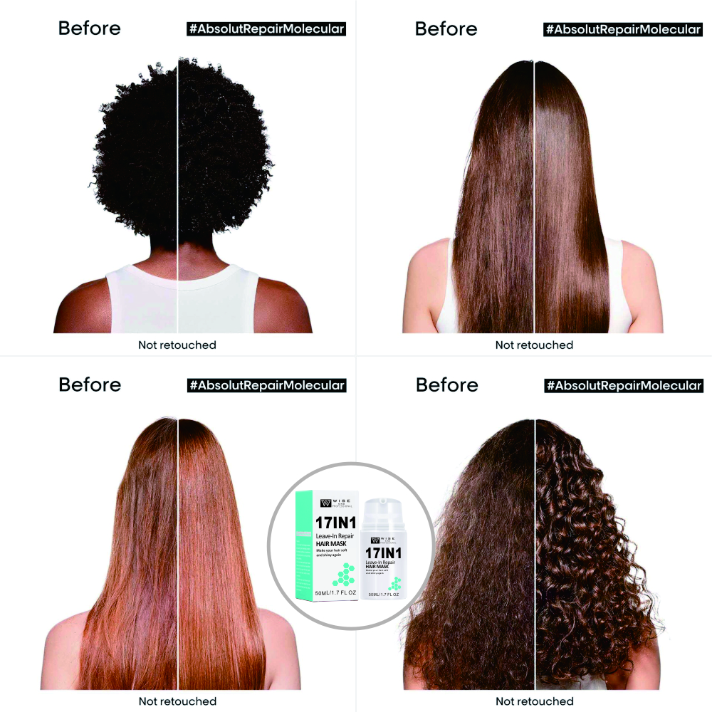 Mascarilla capilar reparadora sin enjuague 17 en 1 de marca propia, 50 ml 6