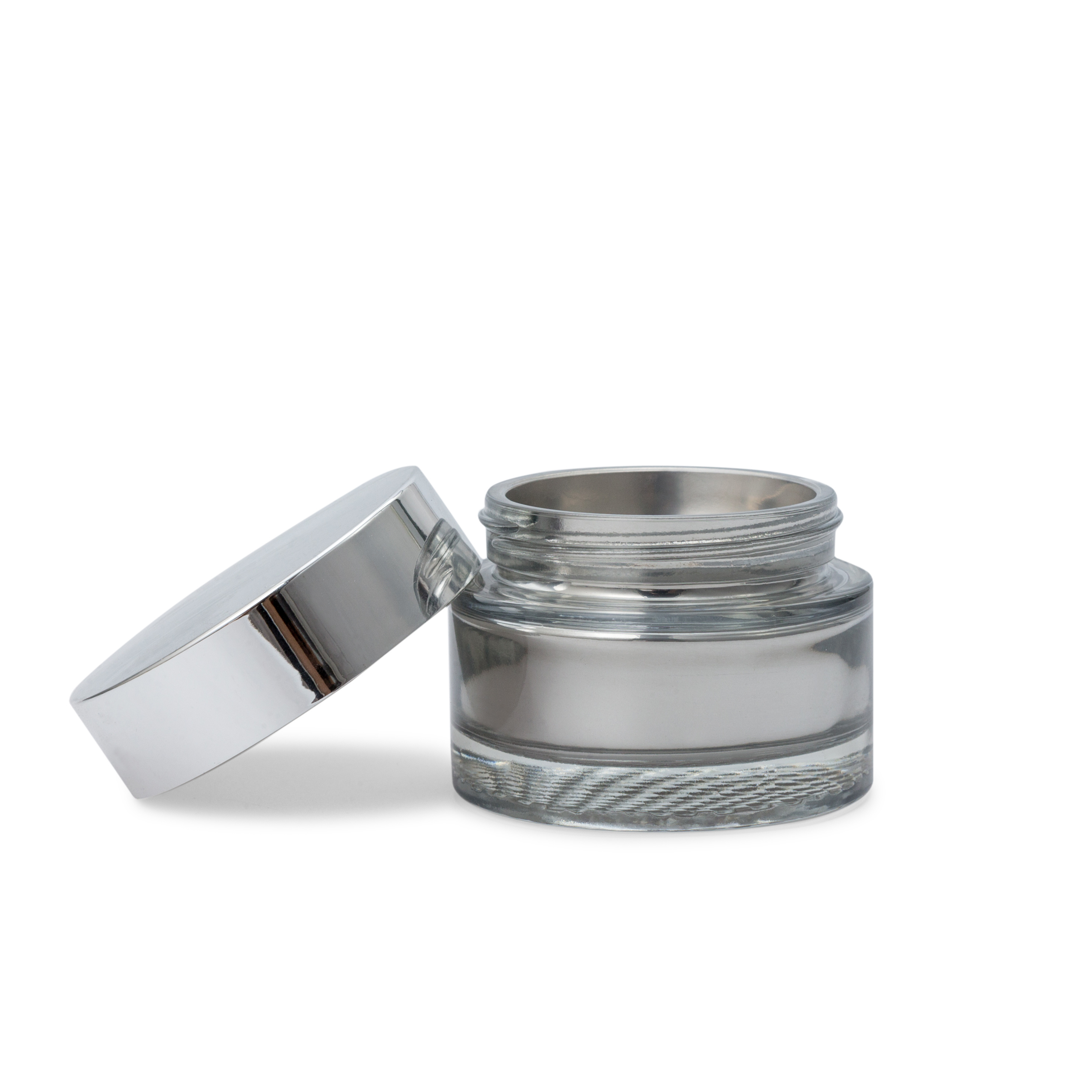 Glass Cream Bottle With Silver Cover - 50g 1