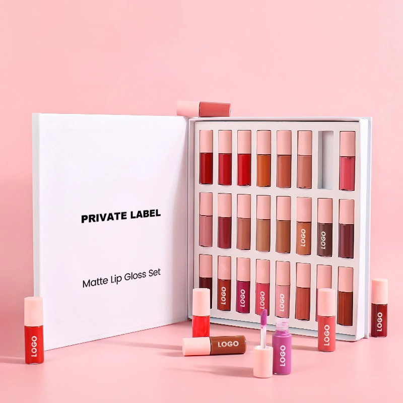 Mlm Custom Makeup Private Label 24 Pcs Small Tube Matte Liquid Lipstick Set Waterproof Lipstick Glossy Lipgloss Kit 1