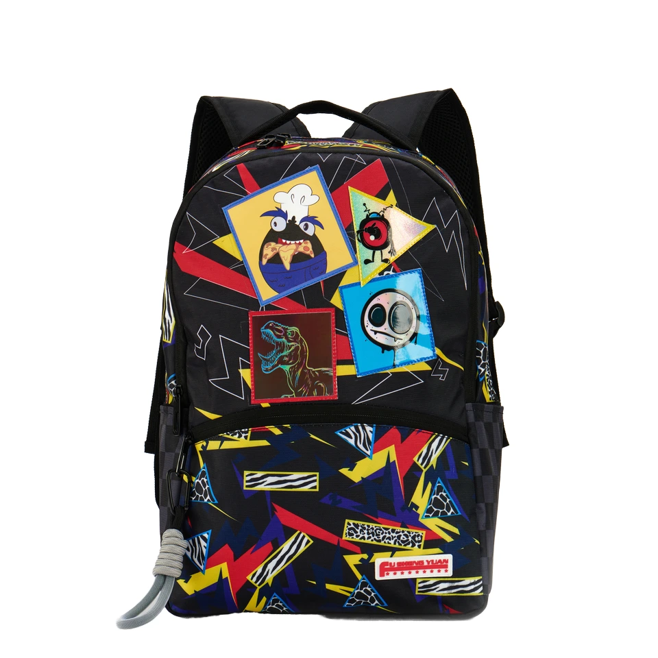Custom Cute Graffiti Men Pu Travel School Bag Teenage Charms Cloth University Backpack Casual Printing School Bags 1