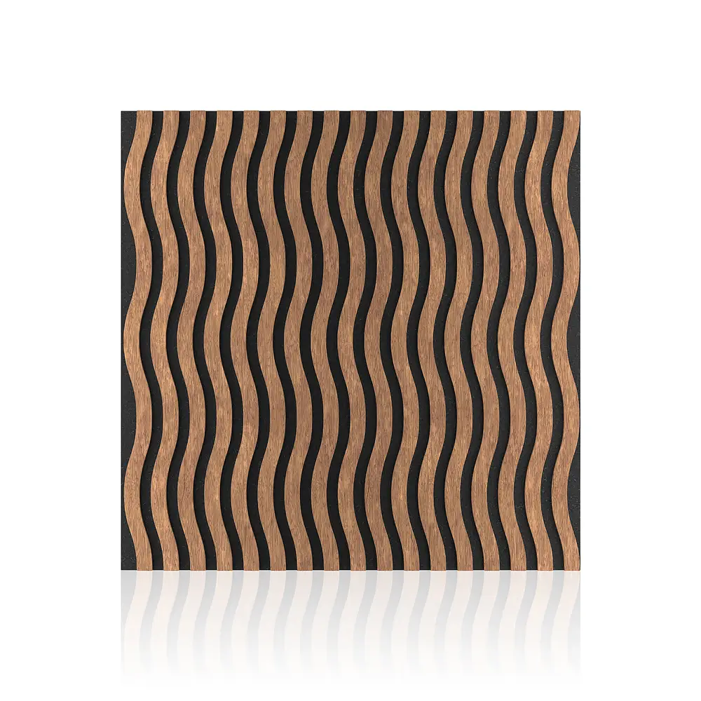 3D Waves Wooden Acoustic Panel Eco-Friendly Sound Absorbing Wall Panel 1