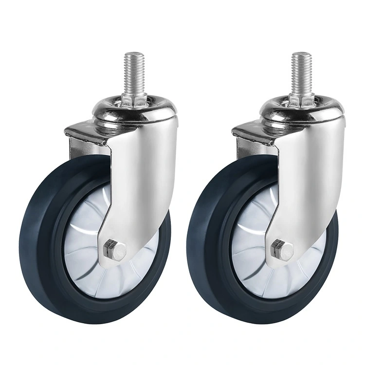 Zhongshan Factory 4 5 Inch Static Trolley Rubber Oil Proof Caster Wheel Industrial Casters Wheels For Medium Heavy Duty Trolley 1