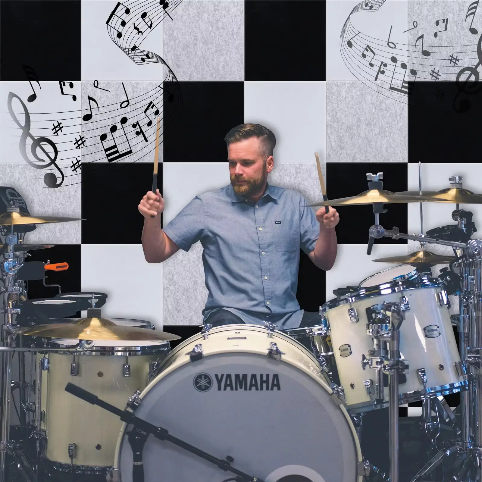 פאנלים אקוסטיים לקיר אטומים לרעש בצבע אפור פחם PET בצפיפות גבוהה 1