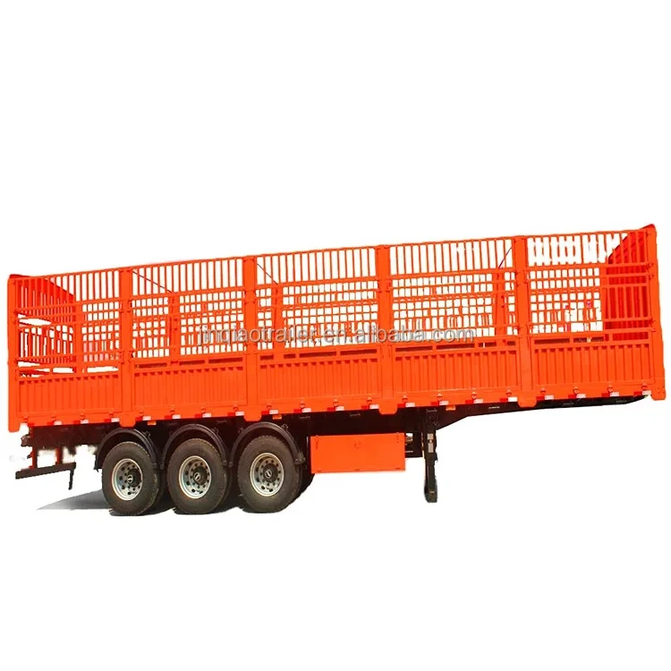 Dongxu 40ft 80t Livestock Fence Trailer Cattle Sheep Transport Trailer High Wall Panel Body Truck Semi Enclosed Cargo Trailer 1