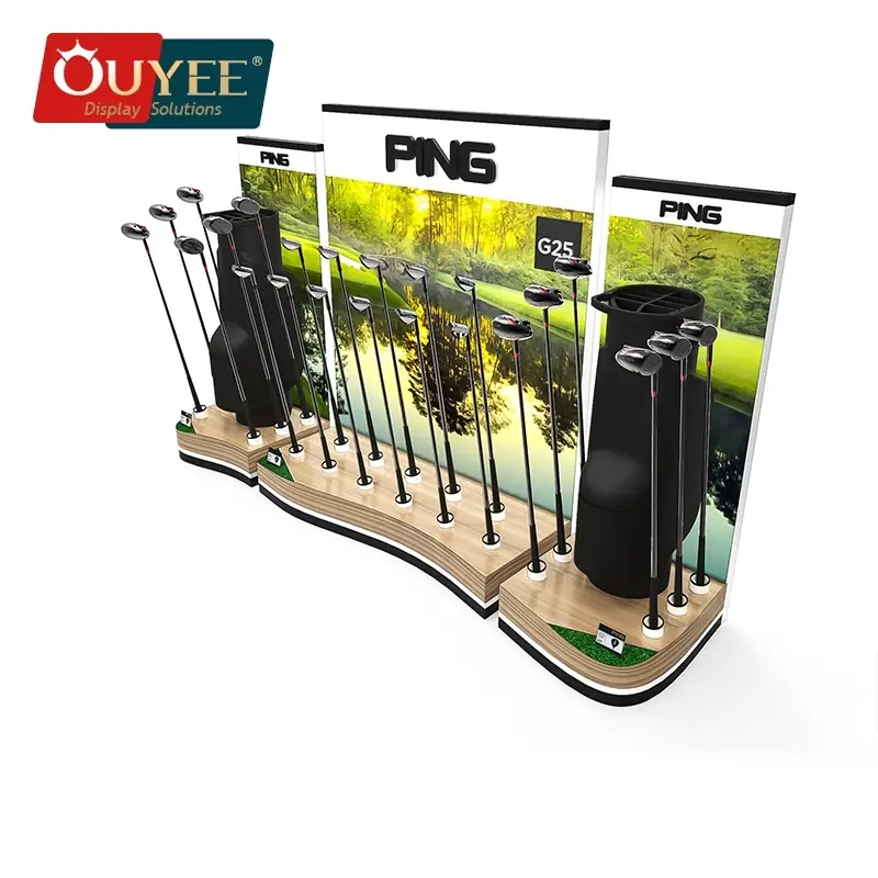 Suporte de parede para organização de tacos de golfe. 1