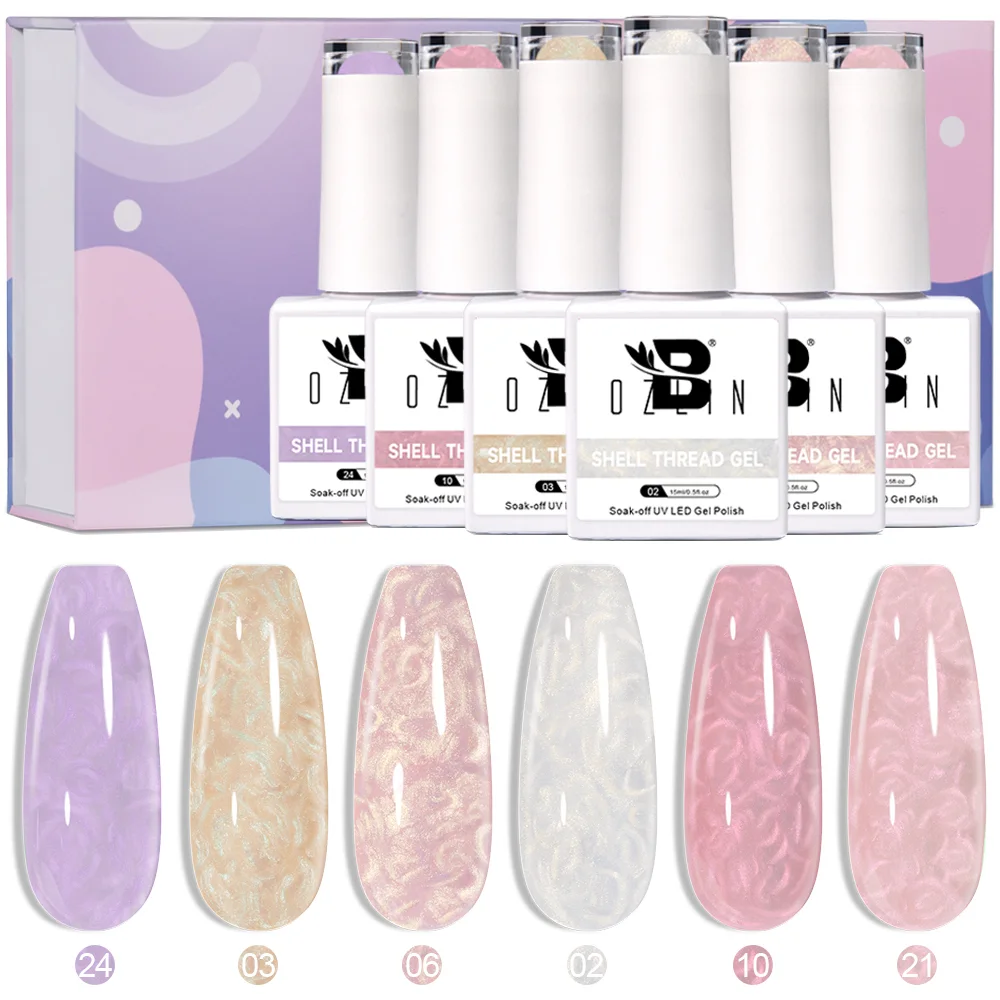 مجموعة طلاء أظافر جل بوزلين شيل بيرل، خالية من الهيما والـ TPO، تركيبة أوروبية، 24 لونًا 1