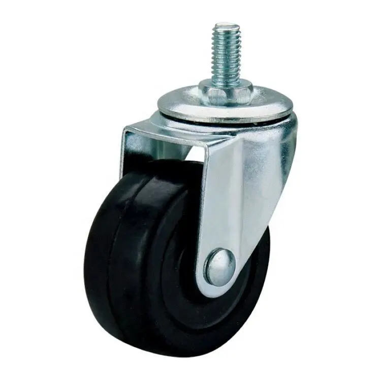 50mm Small Black Rubber Swivel Caster wheels1 1