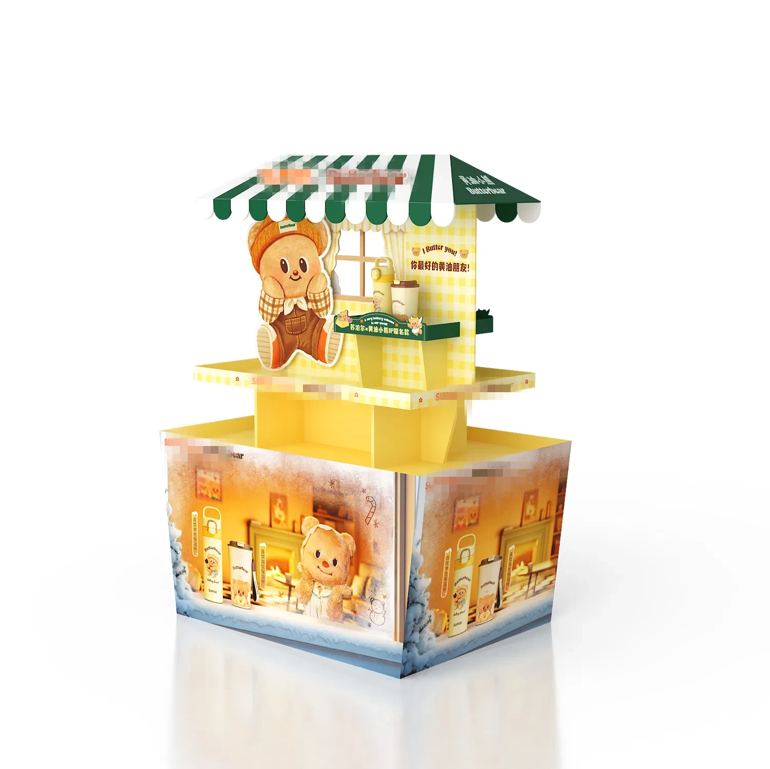 小売用スタッキングに最適な耐久性の高いプレミアム段ボール製ディスプレイスタンド 1