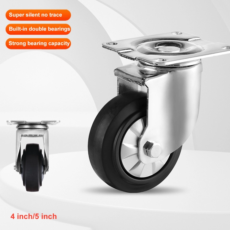 45 Industrial Thermoplastic Rubber Swivel Caster Wheel For Hand Carts Factory Workshop 1