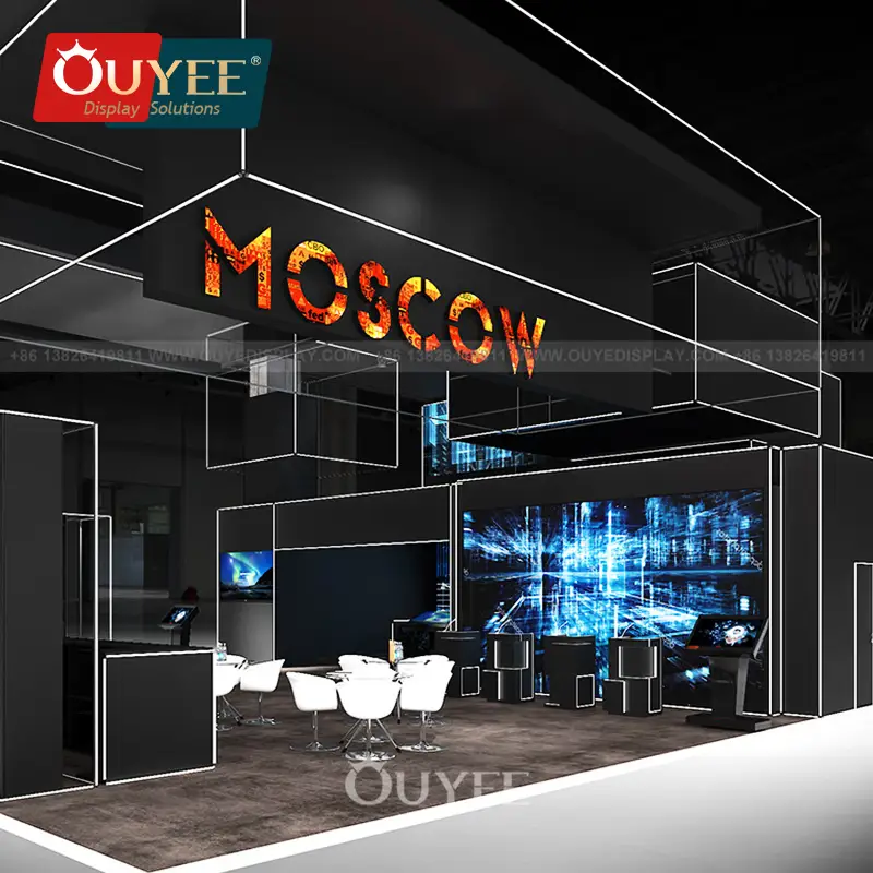 Présentoir en aluminium recyclable et personnalisable pour salon professionnel 1