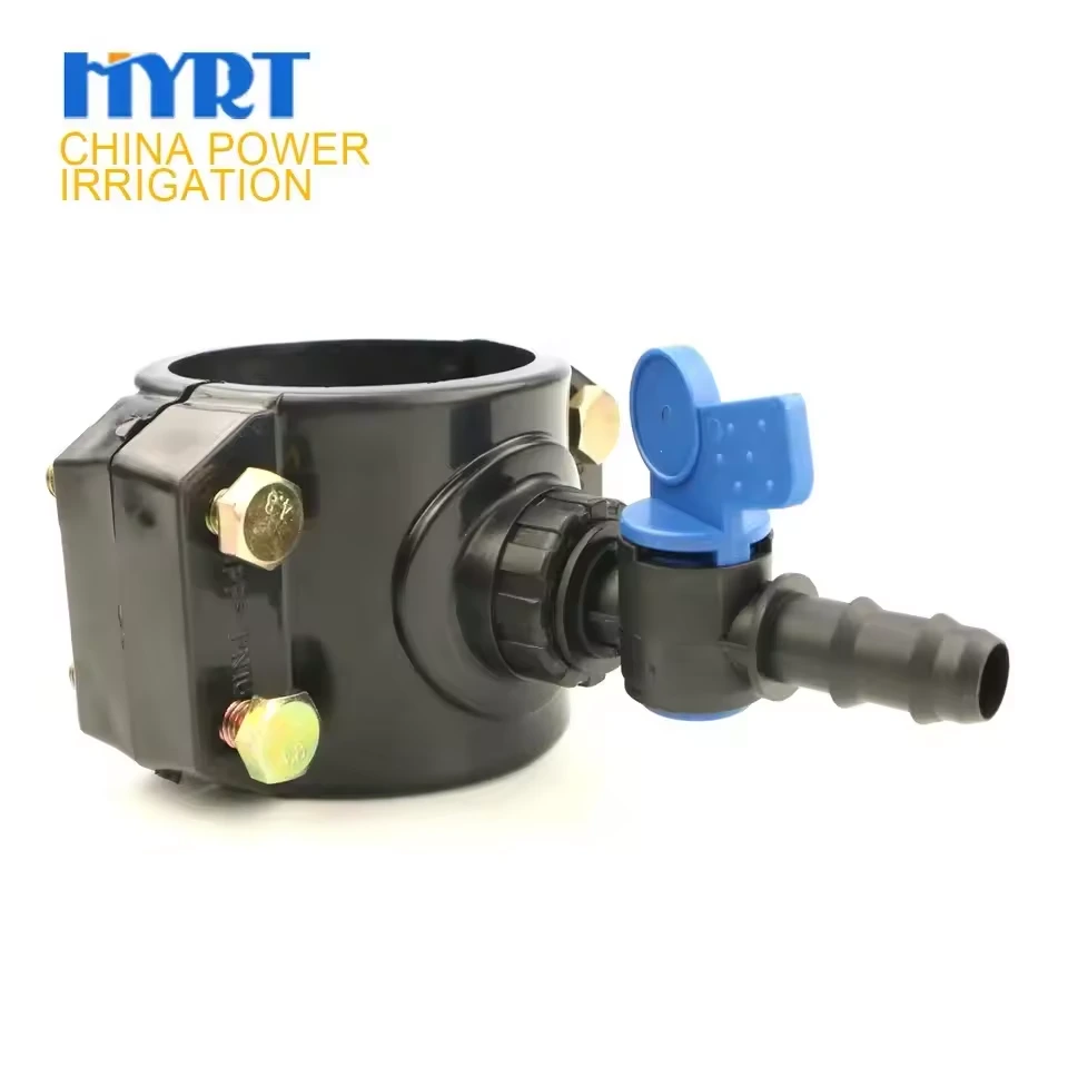 HDPE/LDPE 16mm Saddle Clamp Lock M-thread Irrigation Valve 1
