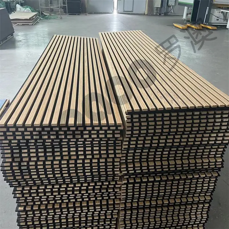 3D PET and Wooden Acoustic Slat Wall Panels for Sound Absorption and Decoration 1