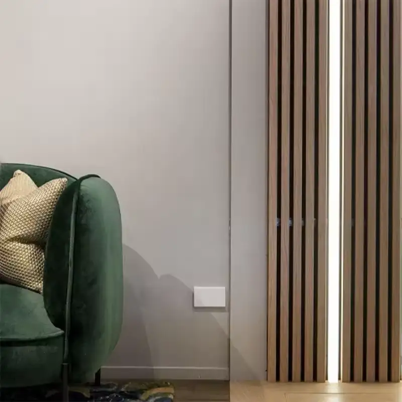 Wood Acoustic LED Strip Panel Ceiling Mount MDF Sound Absorbing Panel 1