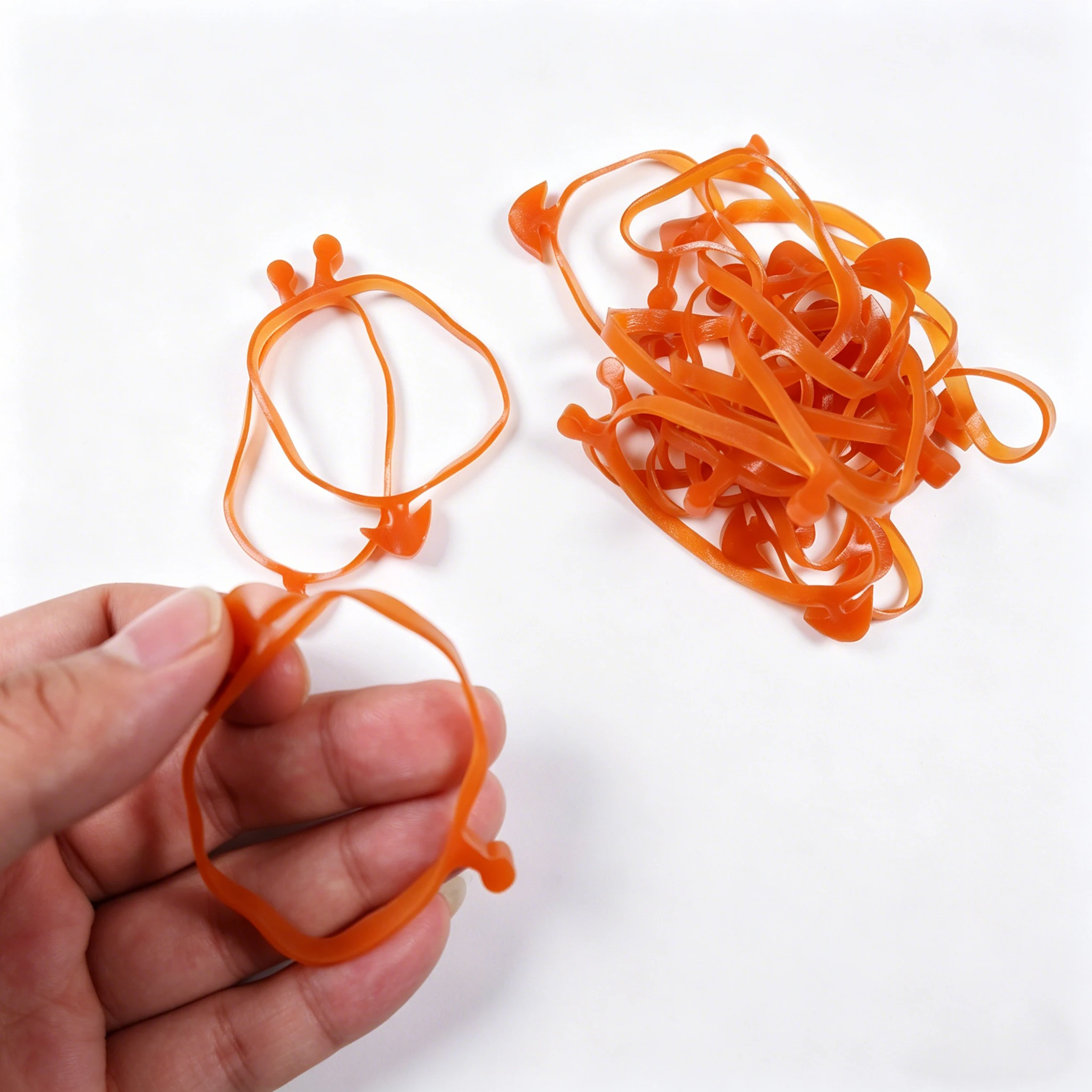 50mm Translucent Yellow Hook Rubber Bands, Reusable Cable Ties for Automotive Wiring – Bulk Wholesale 1