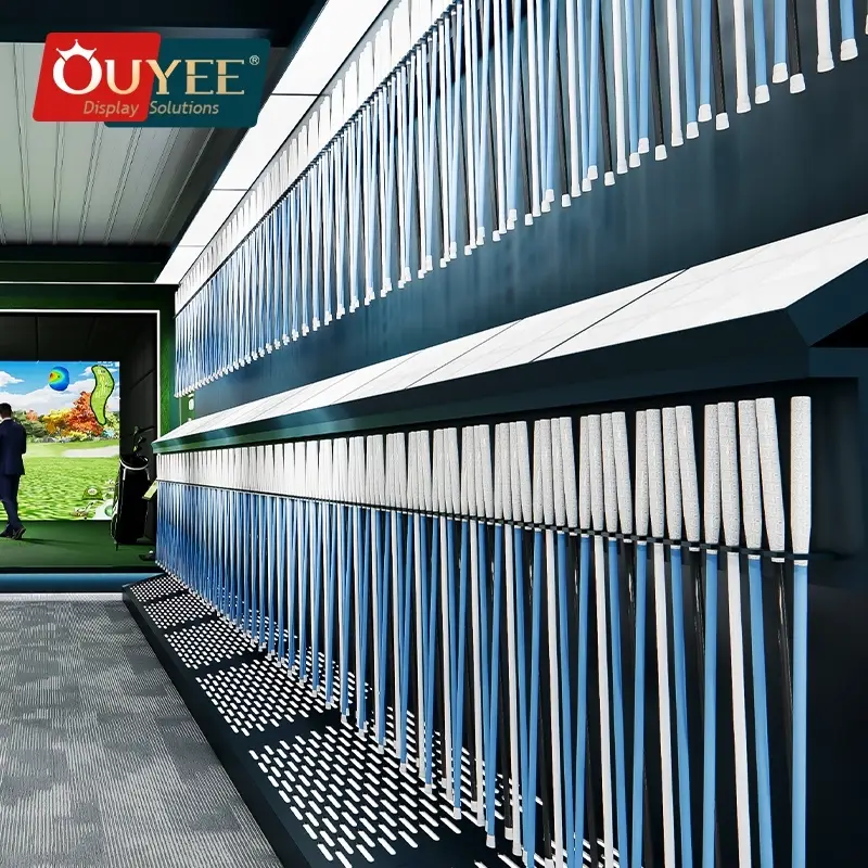 حامل معدني لعصي الجولف ورف عرض لمضارب الجولف للمتاجر 1