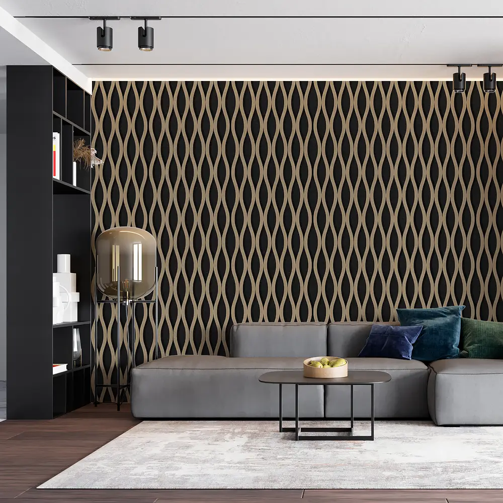 3D Flexible Wood Veneer Acoustic Panels Waved Slat Ceiling Wall Panels 1