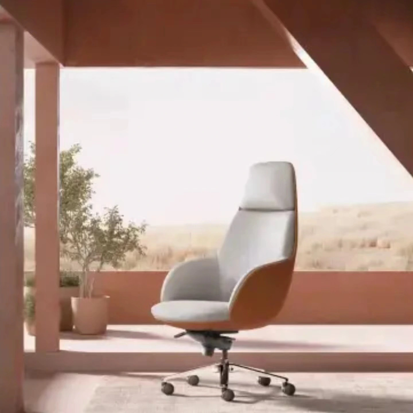 High Quality Modern Mesh Leather Executive Office Chair With Comfortable Backrest Fixed Armrests Swivel Function For Home Office 1