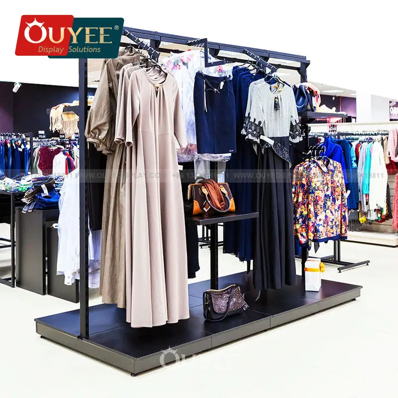 خزائن خشبية، رفوف عرض ملابس، ووحدات تخزين ملابس للمتاجر الصغيرة 1