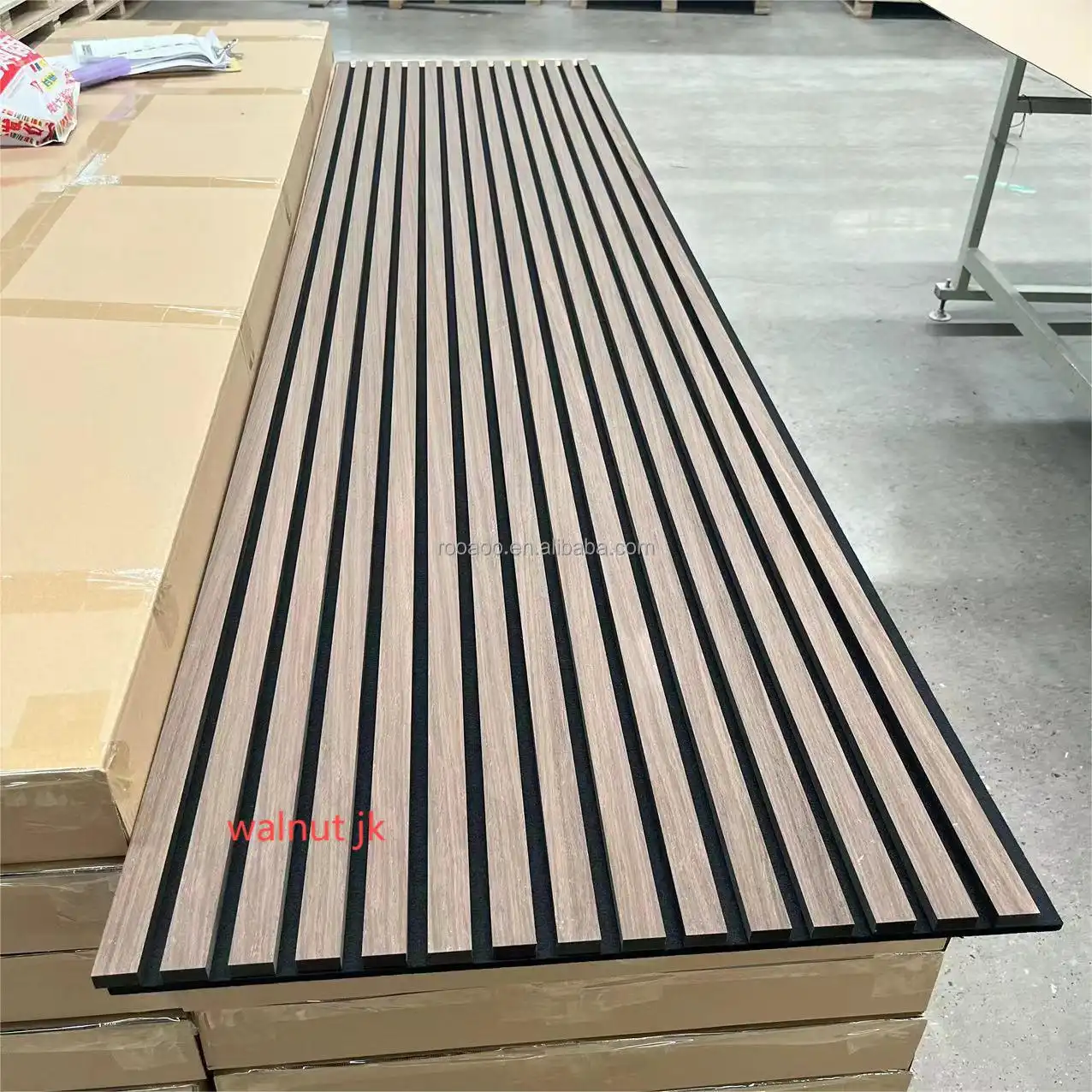 3D Wooden Slat Acoustic Panel MDF Wave Sound-Absorbing Wall Screen 1