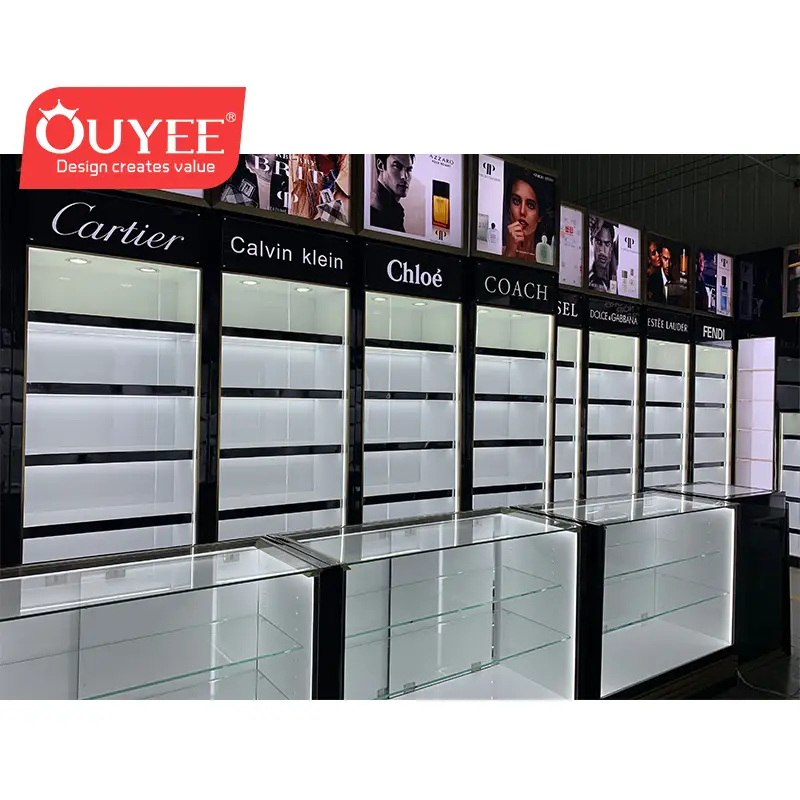 واجهة عرض لعرض العطور ومستحضرات التجميل مصنوعة من خشب MDF 1