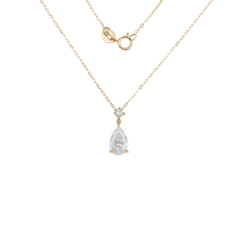 Dk Lab-grown Diamond Necklace Pear Cut With 18k Gold Minimalist Style Necklace Party Gift Direct Factory Offer 1