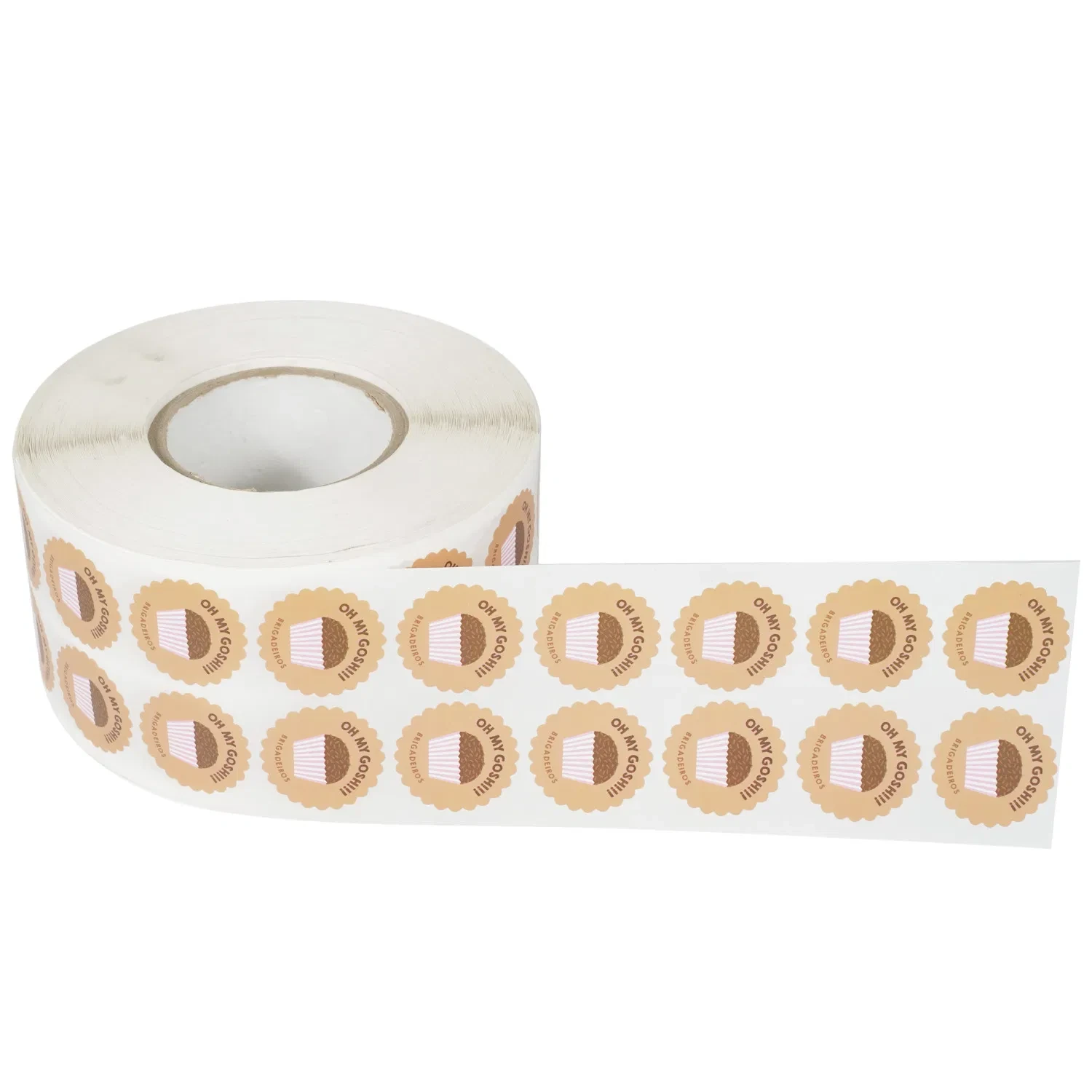 Round Coated Paper Adhesive Label Vinyl Personalized Stickers with Custom Logo 1