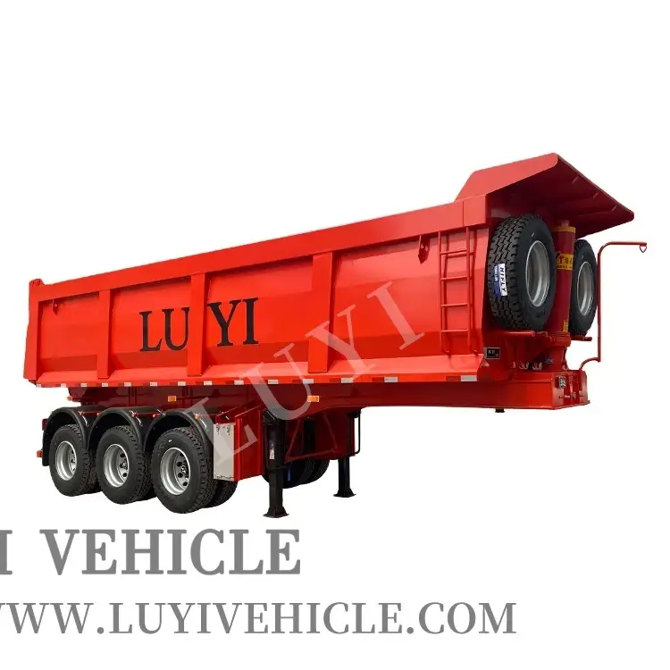 3 ejes Camiones de carga Tipper semi remolque trasero trasero 1
