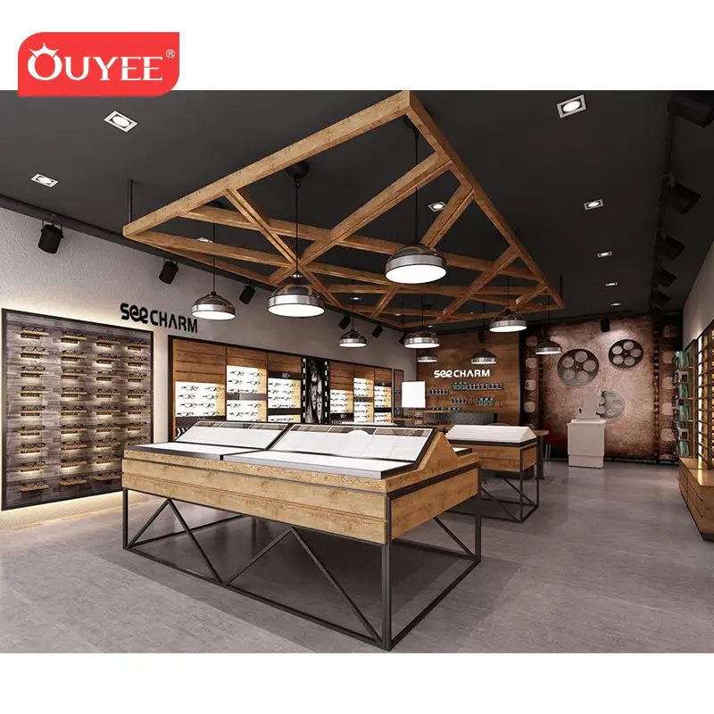 خزانة عرض جدارية لتجهيزات النظارات في محلات البصريات 1