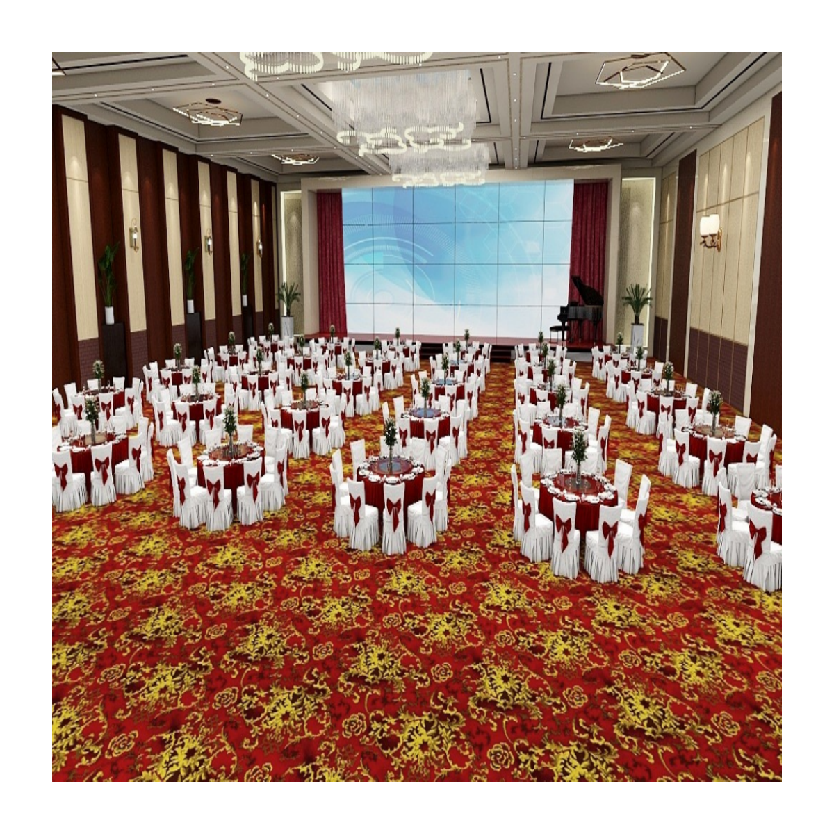 Dalles de moquette sur mesure haut de gamme pour salle de banquet d'hôtel 2