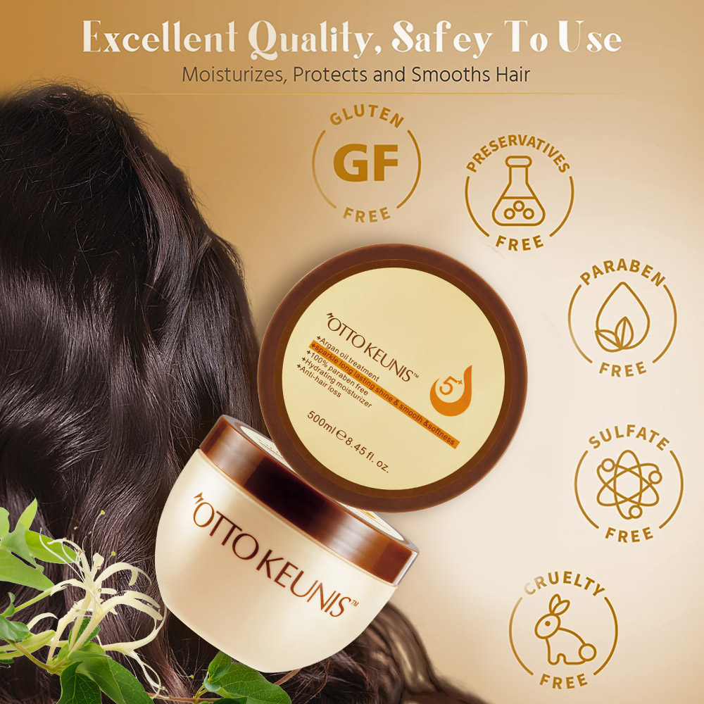 Mascarilla capilar de argán con queratina y aceite de argán de marca propia 5
