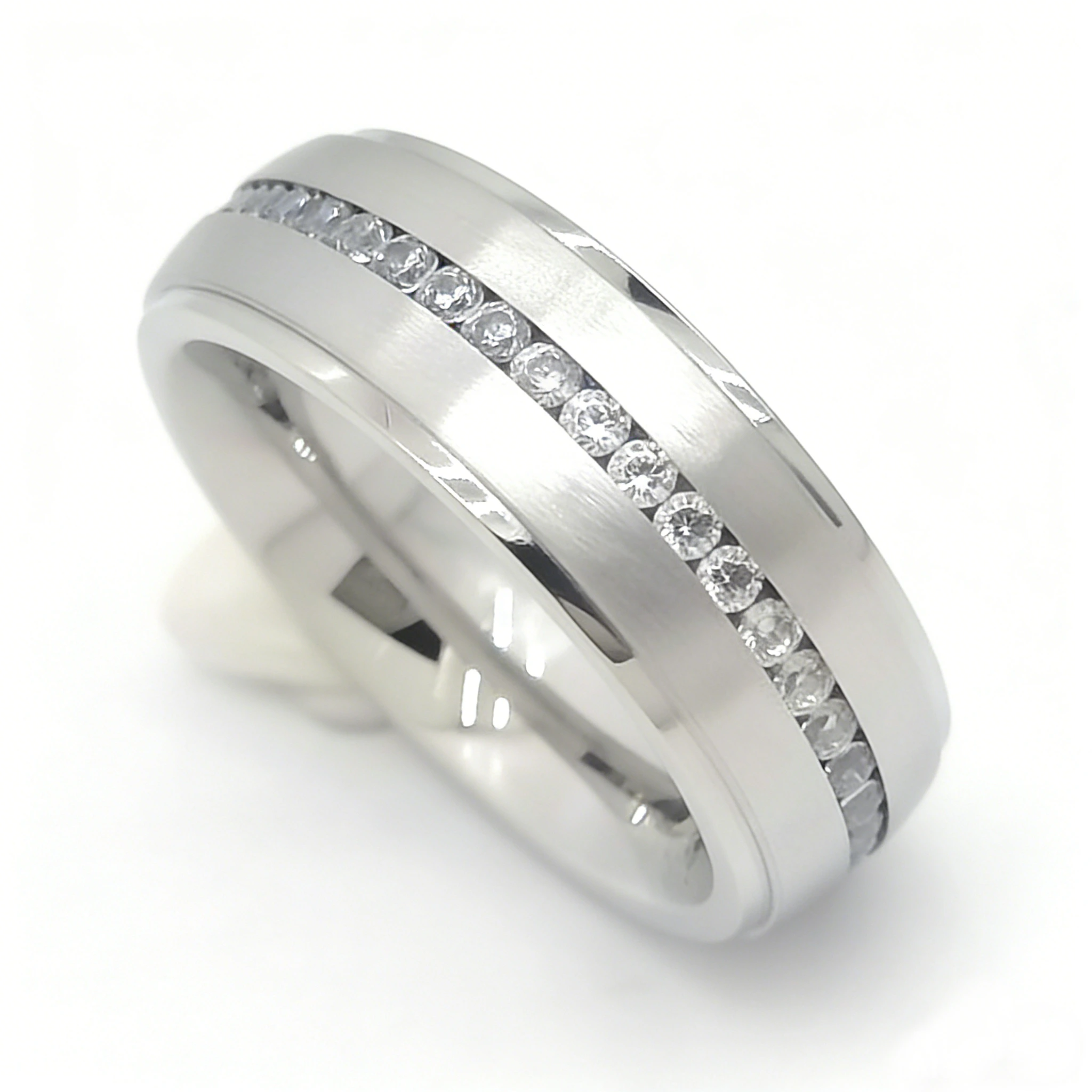 Anello nuziale classico di lusso per donna, con diamante sintetico di alta qualità, in platino 950. 1