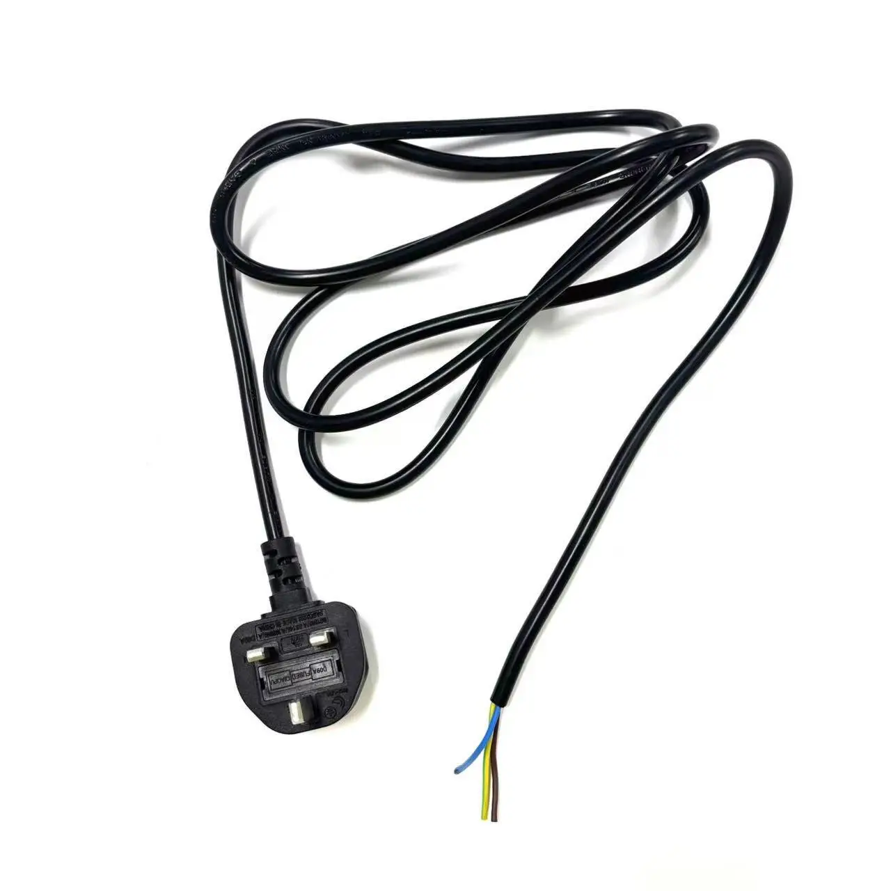 3x1.5mm2 UK Plug to Stripped End Power Cable for Computers 1