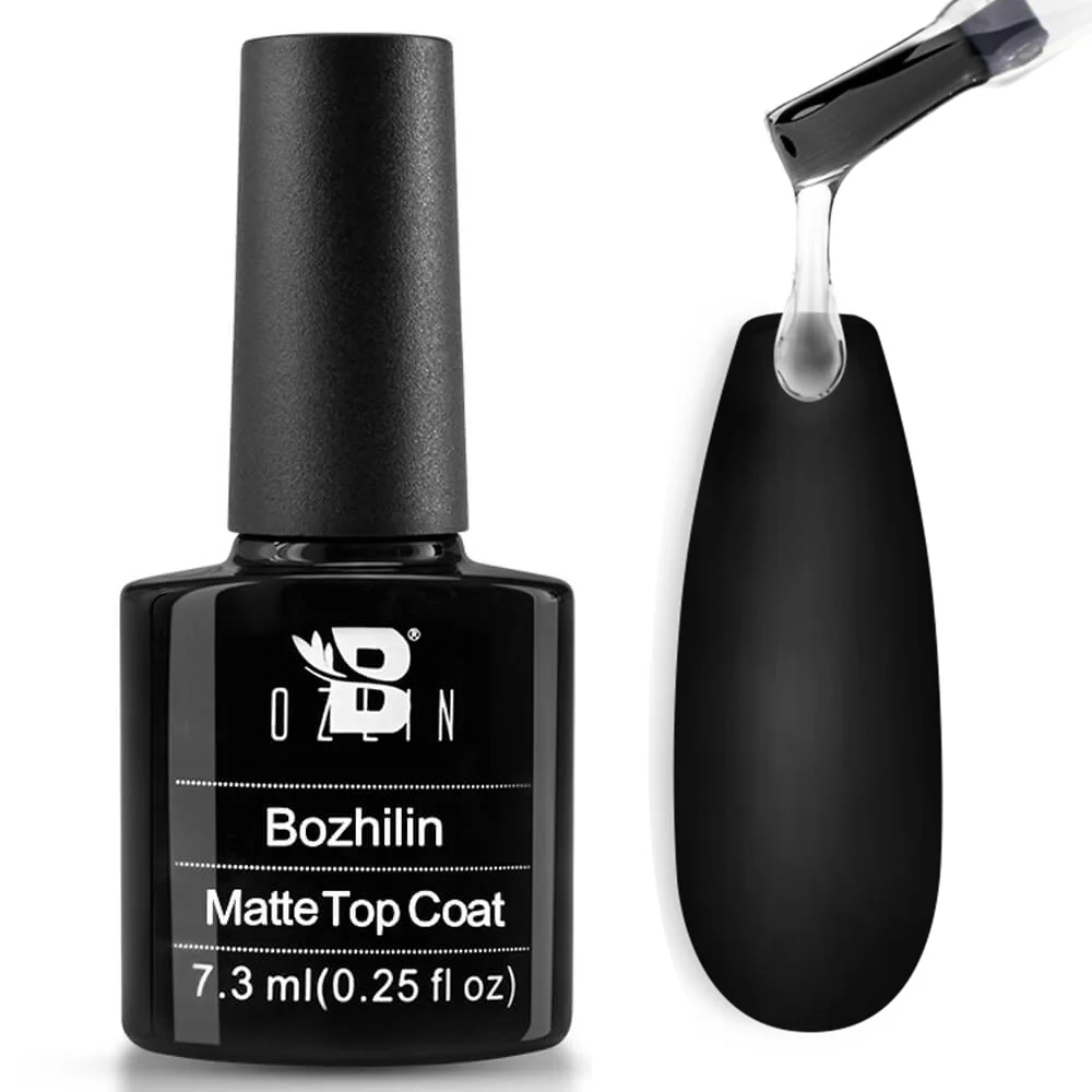Bozlin 7.3ml Clear Non-Wipe Soak Off UV LED Matte Top Coat Gel Polish 1