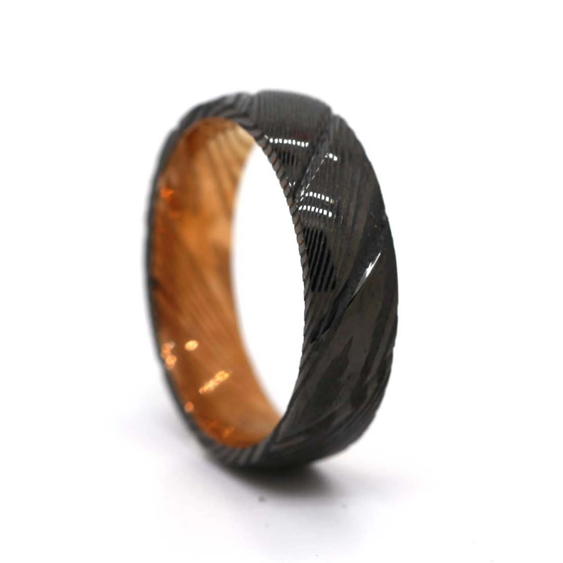 Anello personalizzato fatto a mano in acciaio Damasco ad alto tenore di carbonio per uomo/donna 1