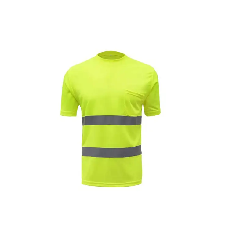 Wholesale Unisex High-Visibility Reflective Safety T-Shirt Breathable Comfortable Neutral Style Work Short Sleeve 1