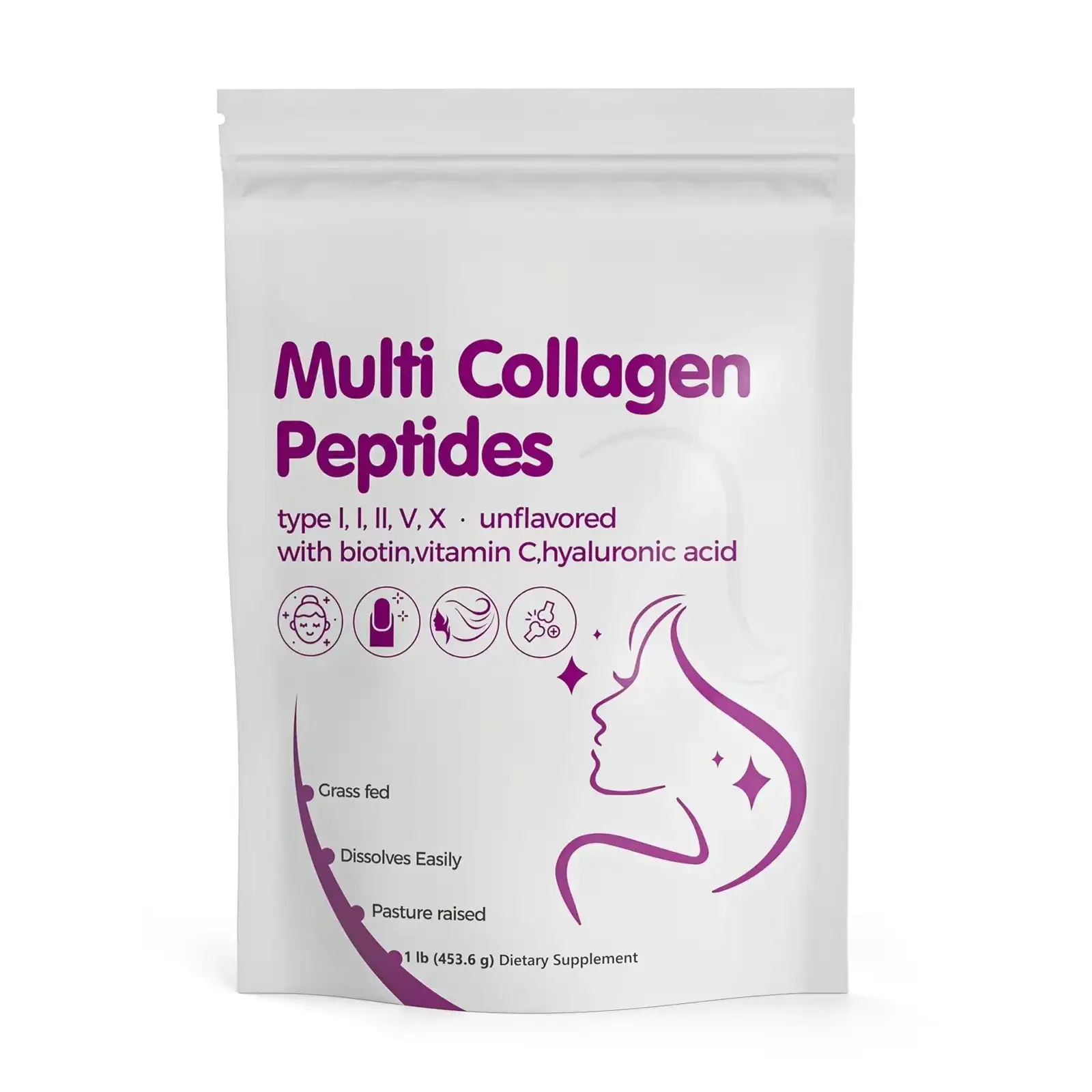 Multi Collagen Powder 2lb Unflavored - Hair, Skin & Joints 1