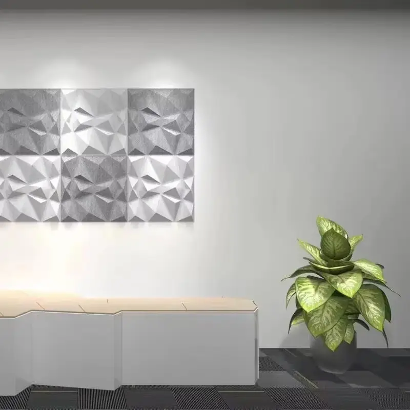 用於隔音和降噪的3D聚酯纖維吸音板 1