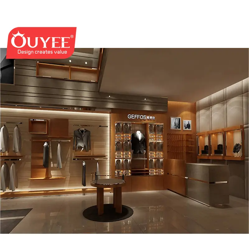 Espositore personalizzato per showroom di abbigliamento maschile 1