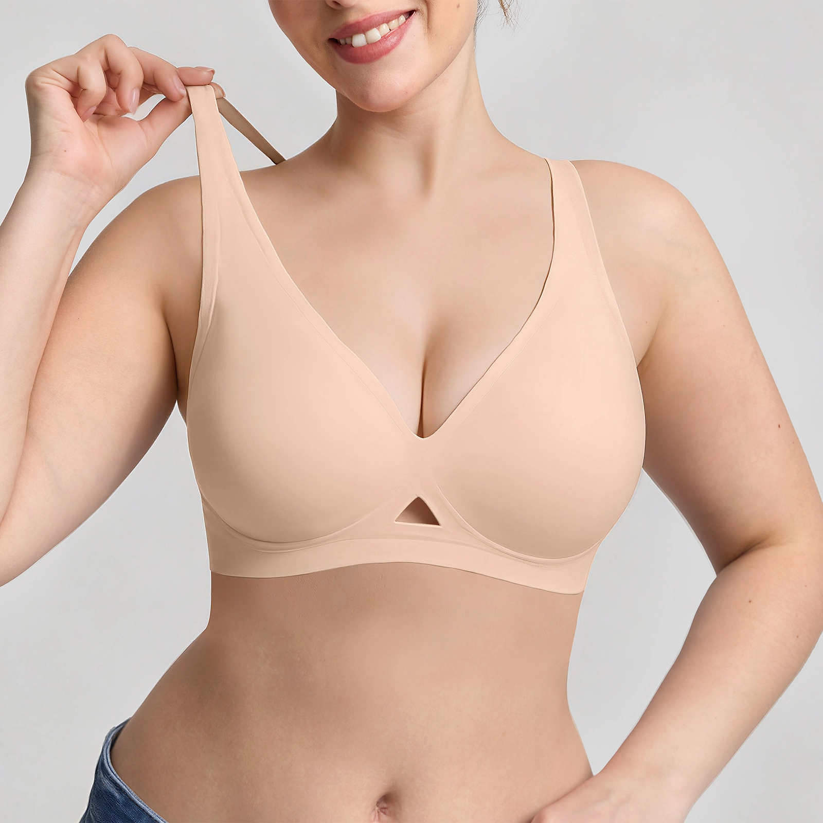 Nahtloser Jelly-BH für Damen im Großhandel mit Cut-Outs, kabellos und bügellos 1