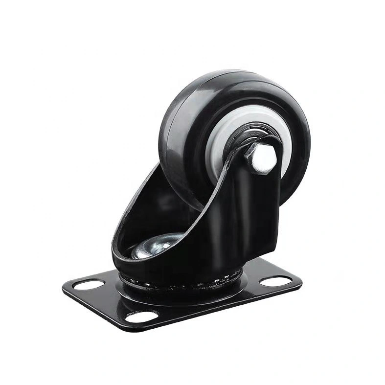 1.5'' Swivel Casters Wheel Top Plate Pu Rubber Swivel Casters With 360 Degree Furniture Each Wheel Capacity 50kg/110lbs 1