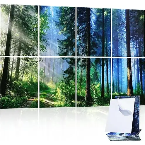 Panneaux muraux acoustiques insonorisants en polyester auto-adhésifs imprimés UV pour bureau/maison 1