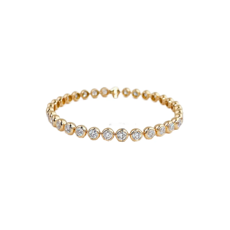 Dk 18k Gold Lab Grown Diamond Bubble Bracelet 4.748ct Number-shaped Bangle For Weddings Or Gift Parties Diamond Accented 1
