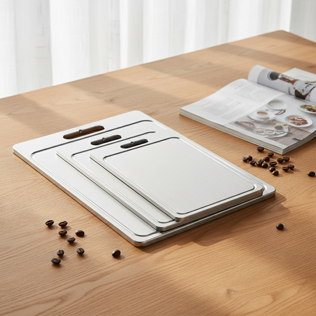 304SS Double-Sided Titanium Coating Cutting Board with Juice Groove 1