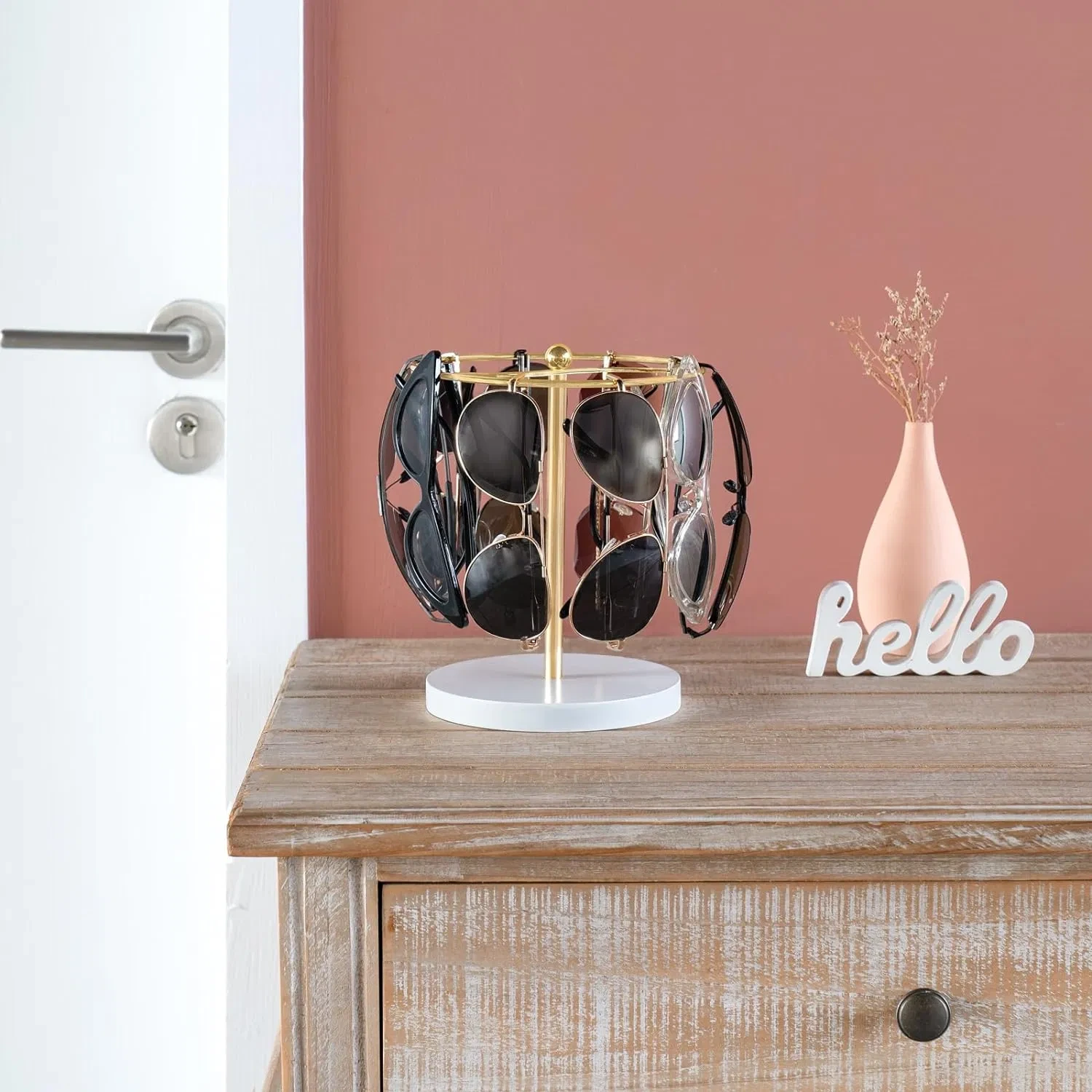 Großhandel Logo Acryl Sonnenbrillen Metall Vitrine Kunststoff Licht Displayständer 1