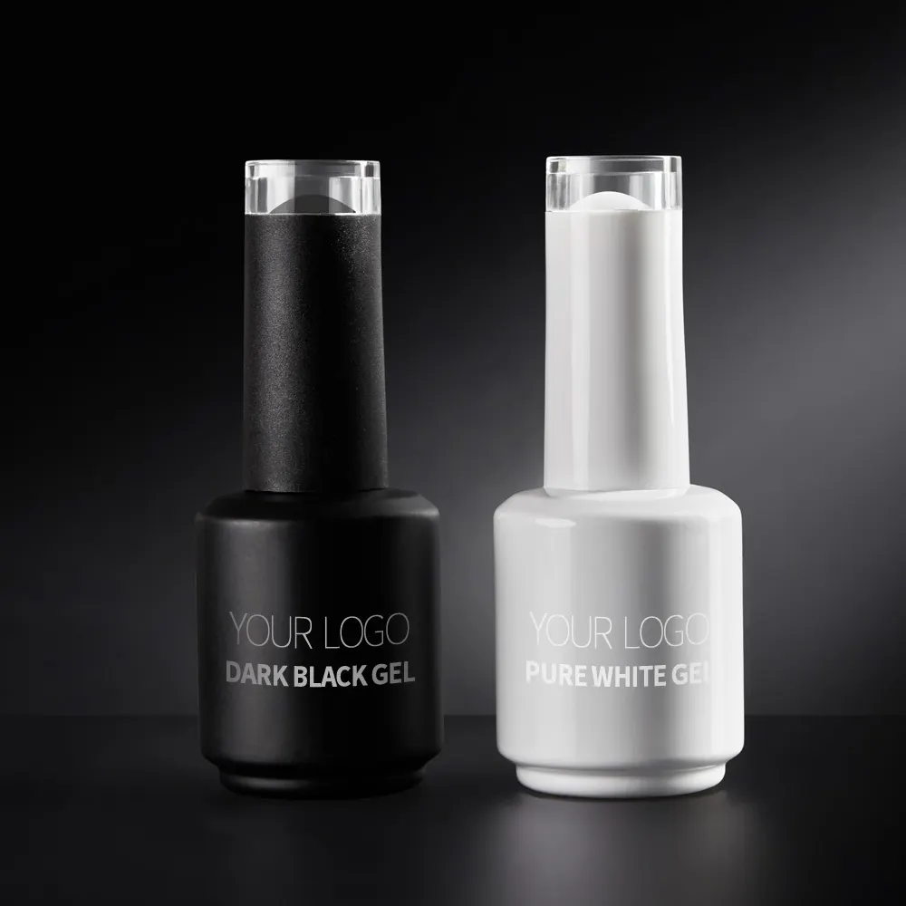 OEM Semi Cured Pure White & Black Gel Nail Polish Organic Super White Gel 1