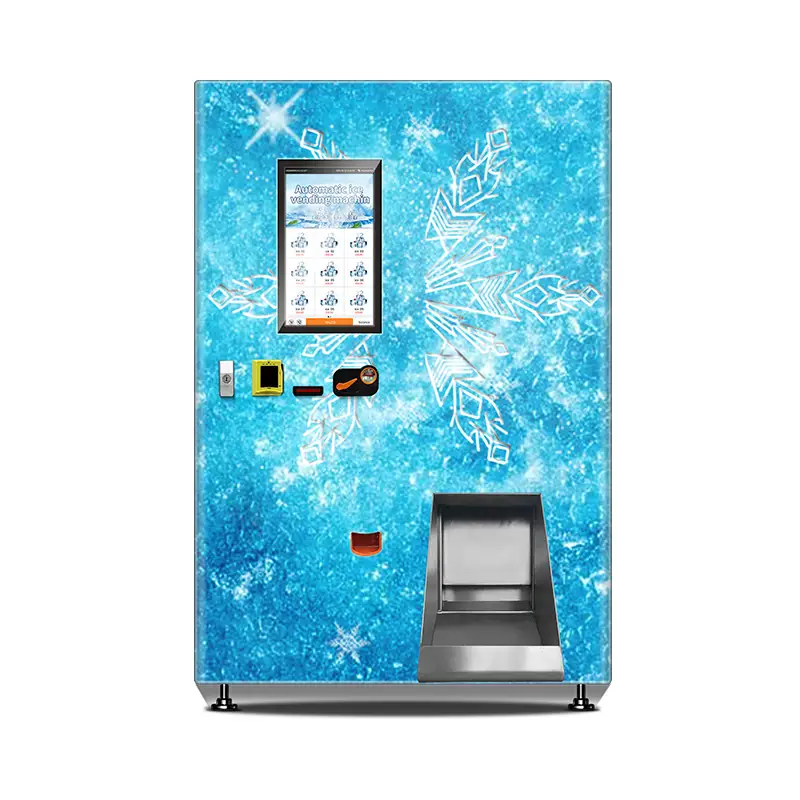 Haloo Auto Bagging Ice Maker Vending Machine Ice Cube Automatic Vending Machine With R404a Refrigerator 1