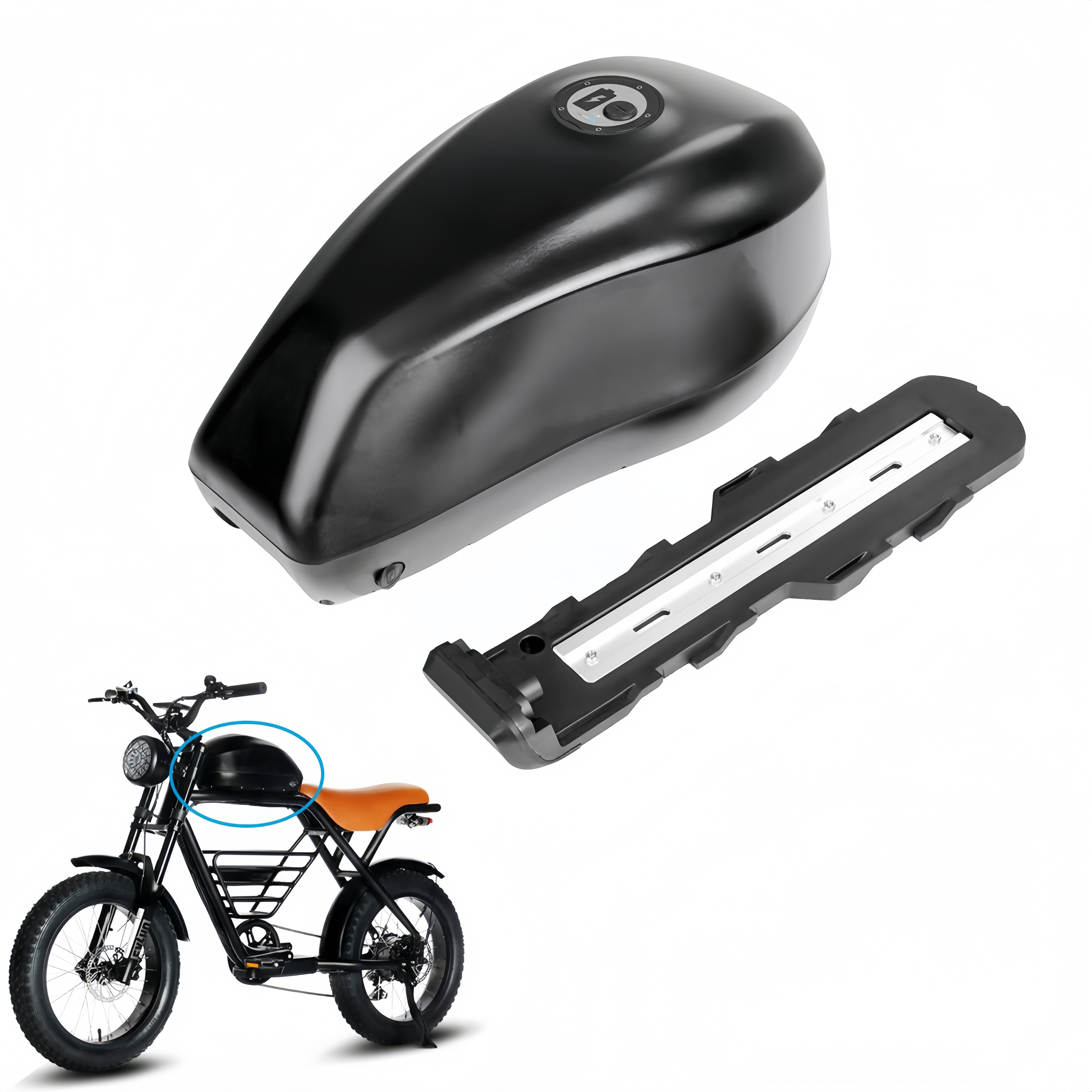 Wholesale 48v 20ah 52v 28ah Fuel Tank Downtube Lithium Ebike Battery Pack For Haoqi Rhino Electric Motorbike 1